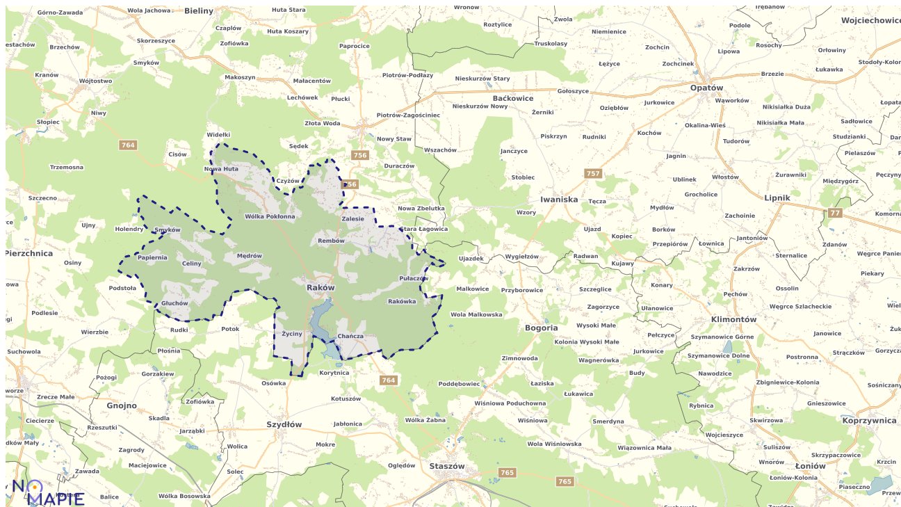 Mapa uzbrojenia terenu Rakowa